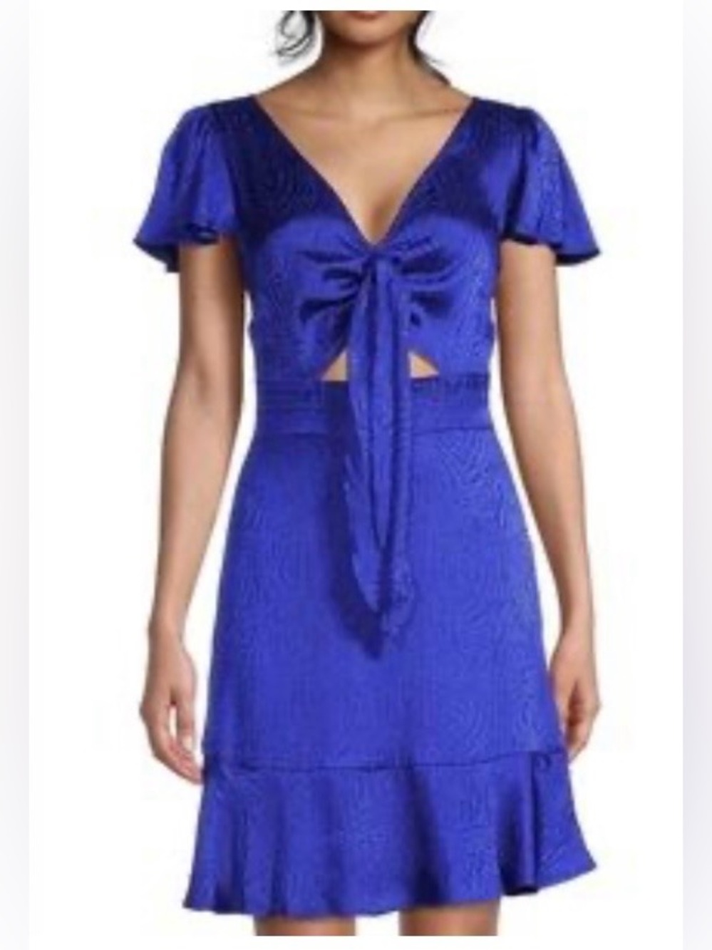 Michael Kors Royal Blue Cutout Short Sleeve Dress